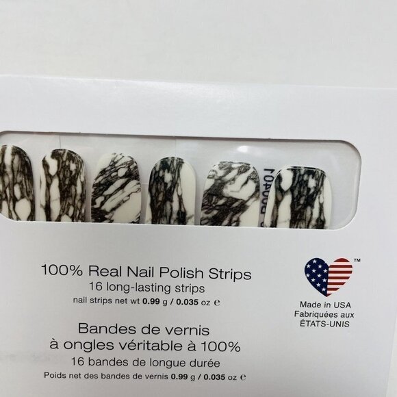 Color Street 100% Real Nail Polish Strips Mystic Marble White Art Design RETIRED - Picture 2 of 4
